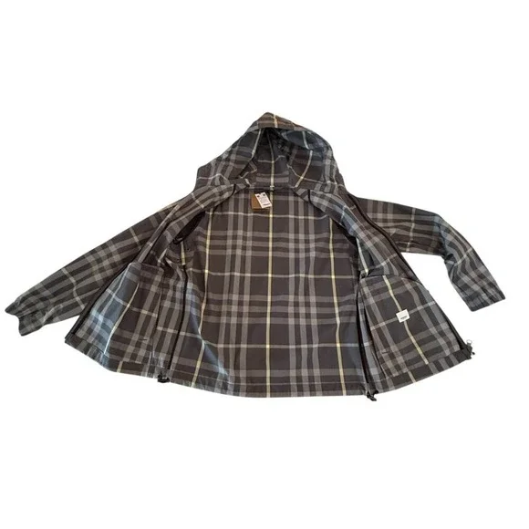 Burberry Men's STANFORD Checked Hooded Jacket, Coat, Authentic, 8084224, XL